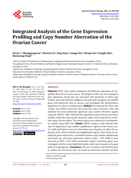 Integrated Analysis of the Gene Expression Profiling and Copy Number Aberration of the Ovarian Cancer