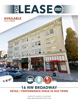 16 Nw Broadway Retail / Performance Space in Old Town