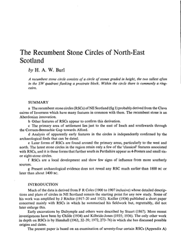 The Recumbent Stone Circles of North-East Scotland