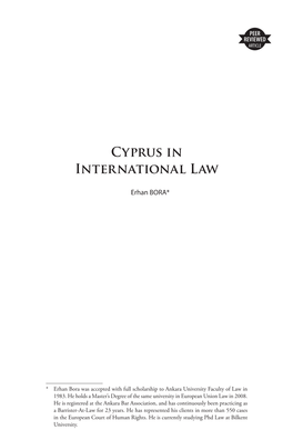 Cyprus in International Law