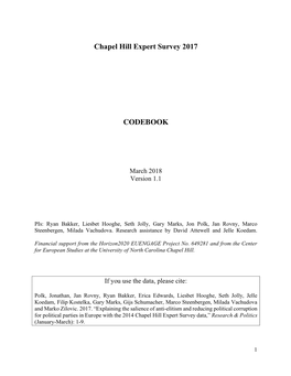 Chapel Hill Expert Survey 2017 CODEBOOK