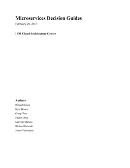 Microservices Decision Guides FINAL