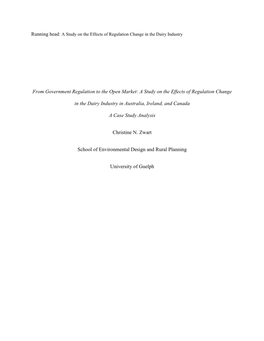 From Government Regulation to the Open Market: a Study on the Effects of Regulation Change