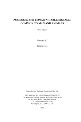 Zoonoses and Communicable Diseases Common to Man and Animals