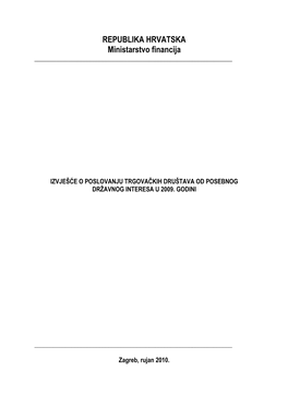 REPUBLIKA HRVATSKA Ministarstvo Financija ______