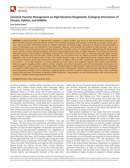 Livestock Parasite Management on High