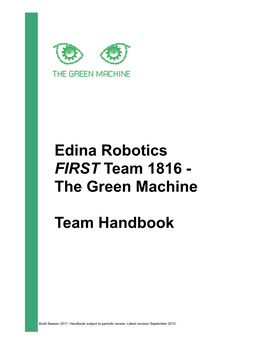 2011 Team Handbook