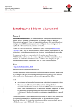 Samarbetsavtal Bibliotek I Västmanland