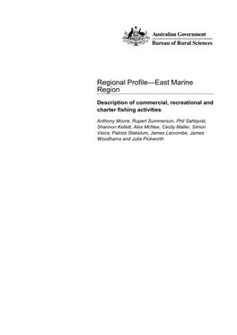 East Marine Region: Description of Commercial, Recreational And