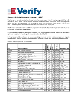 E-Verify Employers Oregon 1-1-17.Xlsx