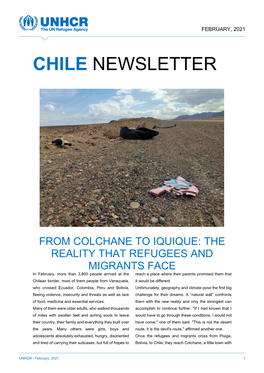 UNHCR Chile Reinforced Its Presence with Advantage of the Little That One Brings with Oneself 