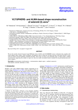 VLT/SPHERE- and ALMA-Based Shape Reconstruction of Asteroid (3) Juno?