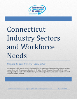Connecticut Industry Sectors and Workforce Needs