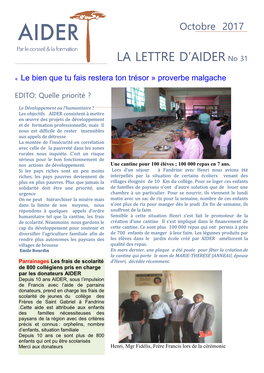 LA LETTRE D'aider No 31