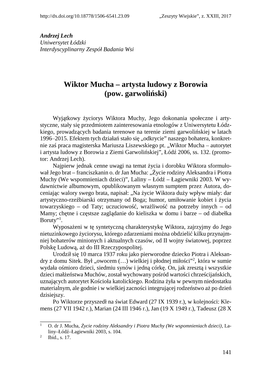 Wiktor Mucha – Artysta Ludowy Z Borowia (Pow. Garwoliński)