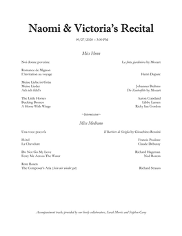 Naomi & Victoria's Recital