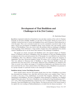 Development of Thai Buddhism and Challenges to It in 21St Century