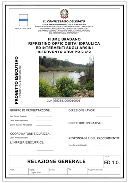 Relazione Generale 1 Fiume Bradano Ripristino Officiosita' Idraulica Ed Intervanti Su Argini