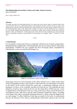 The Relationship Between River Names and Valley Names in Norway Botolv Helleland