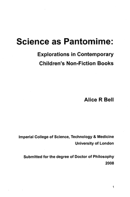 Science As Pantomime