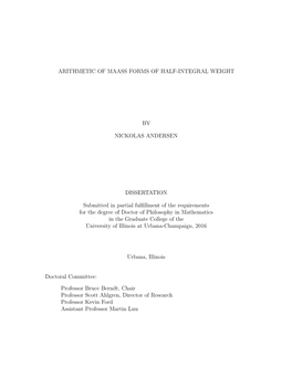 Arithmetic of Maass Forms of Half-Integral Weight