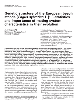 And Importance of Mating System Characteristics in Their Evolution