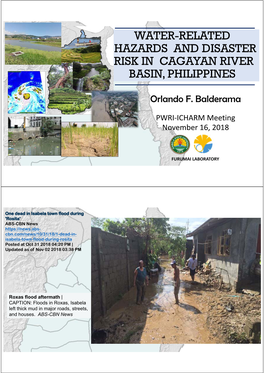The Cagayan River Basin – the Largest in the Philippines Between 15O 52’ & 18O 25’ North Lat