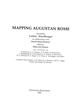Mapping Augustan Rome