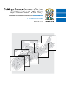 Striking a Balance Between Effective Representation and Voter Parity Electoral Boundaries Commission / Interim Report Dr