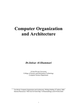 Computer Organization and Architecture