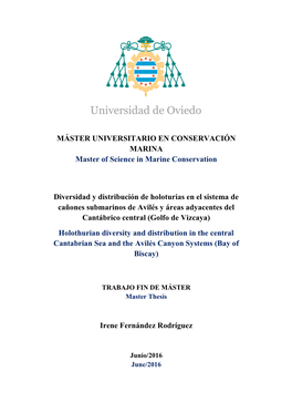 Diversidad Y Distribución De Holoturias En El Sistema De Cañones