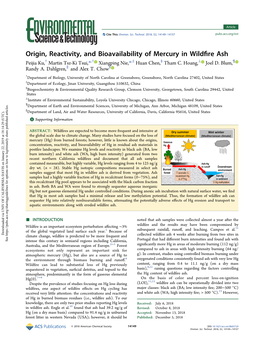 Origin, Reactivity, and Bioavailability of Mercury in Wildfire