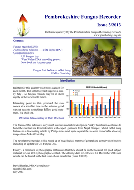 Pembrokeshire Fungus Recorder Issue 3/2013