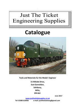 Just the Ticket Engineering Supplies Catalogue