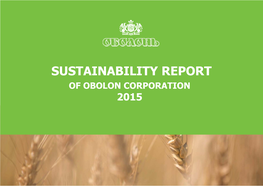 SUSTAINABILITY REPORT of OBOLON CORPORATION 2015 Page 2