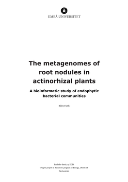The Metagenomes of Root Nodules in Actinorhizal Plants