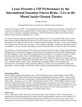 Live at the Miami Jackie Gleason Theater