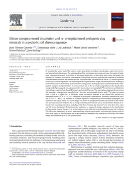 Silicon Isotopes Record Dissolution and Re-Precipitation of Pedogenic Clay Minerals in a Podzolic Soil Chronosequence