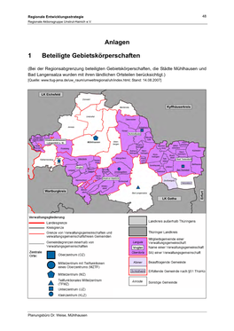 Anlagen 1 Beteiligte Gebietskörperschaften