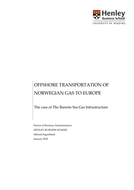 Offshore Transportation of Norwegian Gas to Europe