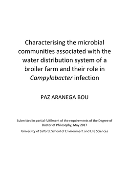 Characterising the Microbial Communities Associated with the Water Distribution System of a Broiler Farm and Their Role In