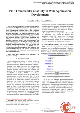 PHP Frameworks Usability in Web Application Development