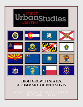 High Growth States: a Summary of Initiatives