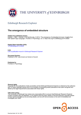 The Emergence of Embedded Structure