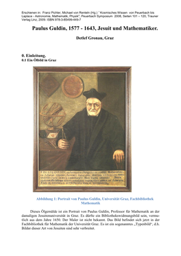 Paulus Guldin, 1577 - 1643, Jesuit Und Mathematiker