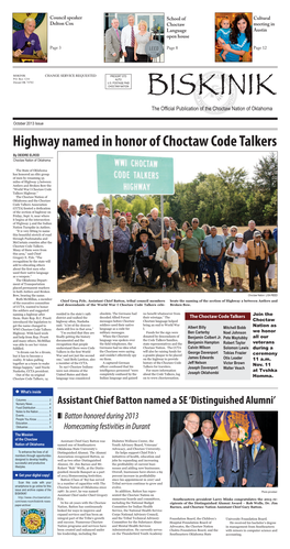 Highway Named in Honor of Choctaw Code Talkers