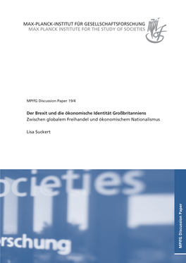 Der Brexit Und Die Ökonomische Identität Großbritanniens: Zwischen Globalem Freihandel Und Ökonomischem Nationalismus