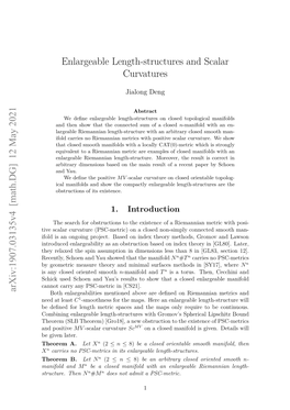 Arxiv:1907.03135V4 [Math.DG] 12 May 2021 Enlargeable Length