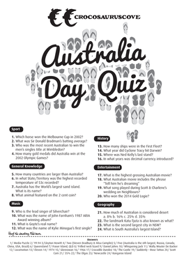 Australia Day Quiz