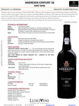 Andresen Century 10 Port Wine Producer: J.H